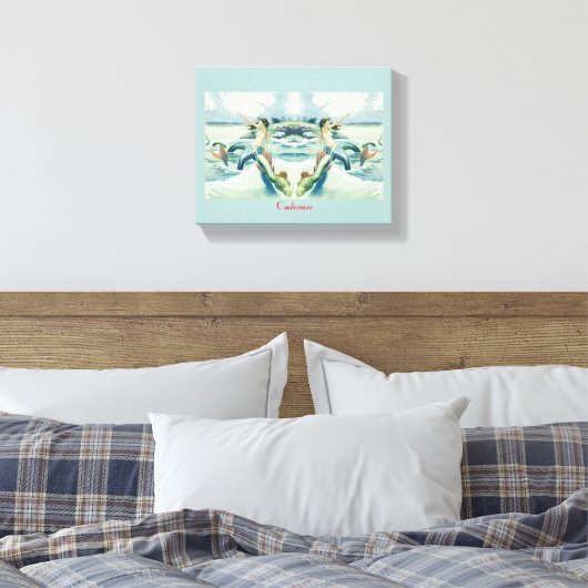 Mermaid Riding Zee Serpent Thunder_Cove Canvas Afdruk (Insitu (Slaapkamer))