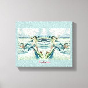 Mermaid Riding Zee Serpent Thunder_Cove Canvas Afdruk