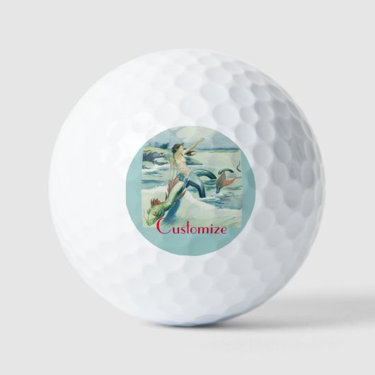 Mermaid Riding Zee Serpent Thunder_Cove Golfballen (Voorkant)