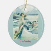 Mermaid Riding Zee Serpent Thunder_Cove Keramisch Ornament (Links)