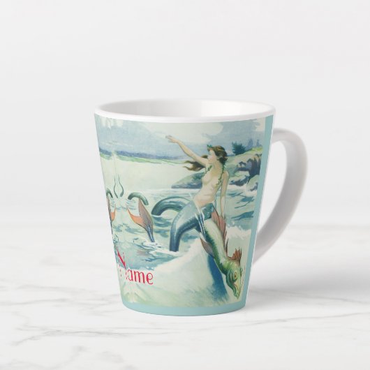 Mermaid Riding Zee Serpent Thunder_Cove Latte Mok (Rechterhoek)