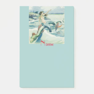 Mermaid Riding Zee Serpent Thunder_Cove Post-it® Notes
