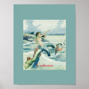 Mermaid Riding Zee Serpent Thunder_Cove Poster