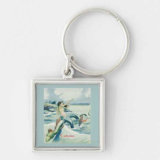 Mermaid Riding Zee Serpent Thunder_Cove Sleutelhanger (Voorkant)