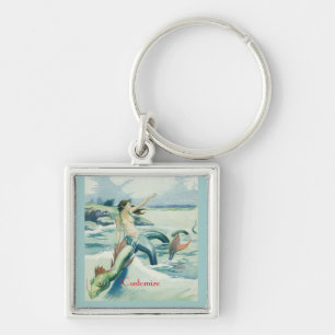 Mermaid Riding Zee Serpent Thunder_Cove Sleutelhanger