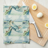 Mermaid Riding Zee Serpent Thunder_Cove Theedoek (Quarter Fold)