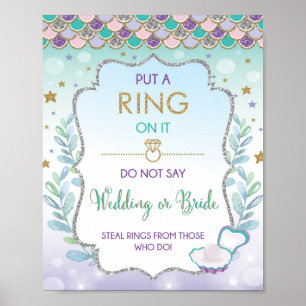 Mermaid Ring Game Wedding of Bride Vrijgezellenfee Poster