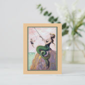  Mermaid Romantic  Briefkaart (Staand voorkant)