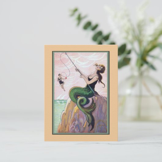 Mermaid Romantic  Briefkaart (Staand voorkant)