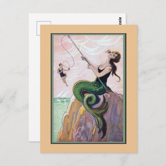  Mermaid Romantic  Briefkaart (Voorkant / Achterkant)