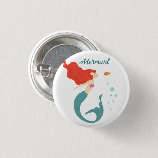 Mermaid Ronde Button 3,2 Cm (Voorkant /achterkant)
