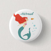 Mermaid Ronde Button 3,2 Cm (Voorkant)