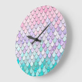Mermaid Room Decor Clock, Pastel Grote Klok (Hoek)