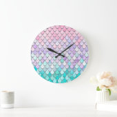 Mermaid Room Decor Clock, Pastel Grote Klok (Huis)