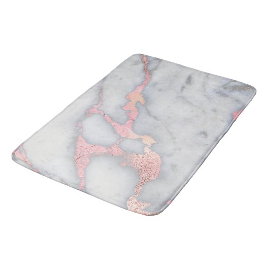 Mermaid Rosegold Glitter Marble Badmat (Gekanteld)