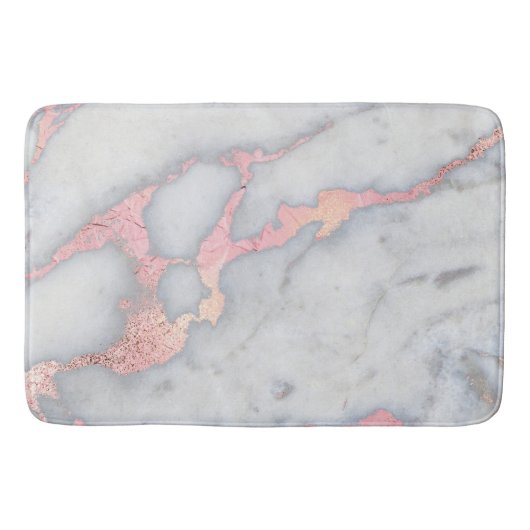 Mermaid Rosegold Glitter Marble Badmat (Voorkant)