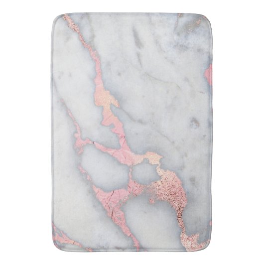 Mermaid Rosegold Glitter Marble Badmat (Voorkant Verticaal)