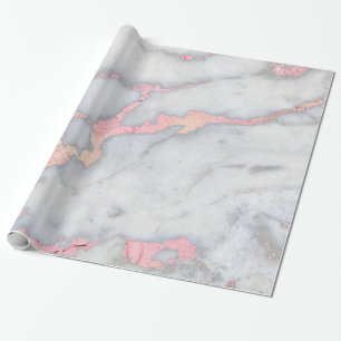 Mermaid Rosegold Glitter Marble Cadeaupapier