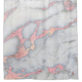 Mermaid Rosegold Glitter Marble Douchegordijn (Voorkant)