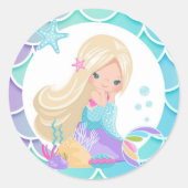 Mermaid Round sticker (Voorkant)