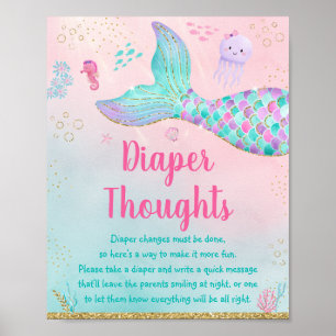 Mermaid roze goud onder Zee luidere gedachten Poster