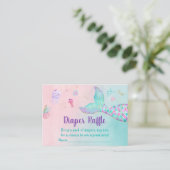 Mermaid roze goud onder Zee luieraffle Informatiekaartje (Staand voorkant)