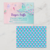 Mermaid roze goud onder Zee luieraffle Informatiekaartje (Voorkant / Achterkant)