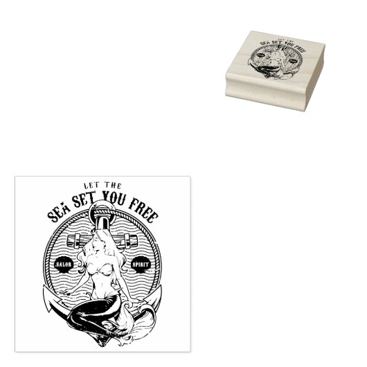 Mermaid Rubberstempel (Gestempeld)