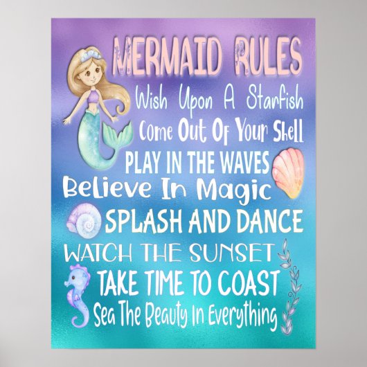 Mermaid Rules Wall Art - 16x20 Poster (Voorkant)