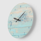 Mermaid Rustic Beach Wood Coastal Grote Klok (Hoek)