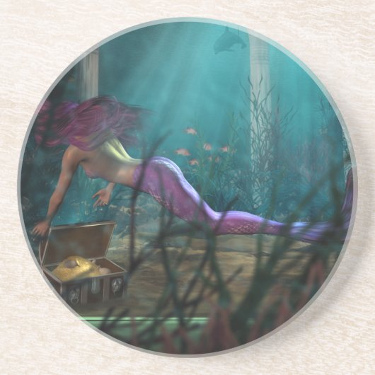 Mermaid Sandstone Drink Onderzetter (Voorkant)