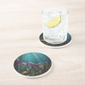 Mermaid Sandstone Drink Onderzetter (Zijkant)