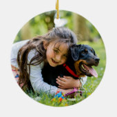 Mermaid Santa Ik ben een goed meisje met kerstmis. Keramisch Ornament (Achterkant)