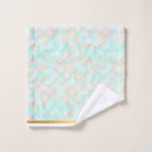 MERMAID SCALE AQUA GOLD BATHROOM TOWEL SET BAD HANDDOEK (Wasdoekje)