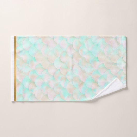 MERMAID SCALE AQUA GOLD BATHROOM TOWEL SET BAD HANDDOEK (Handdoek)