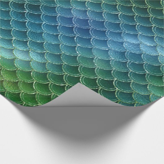 Mermaid Scale Gold Glitter Cadeaupapier (Hoek)