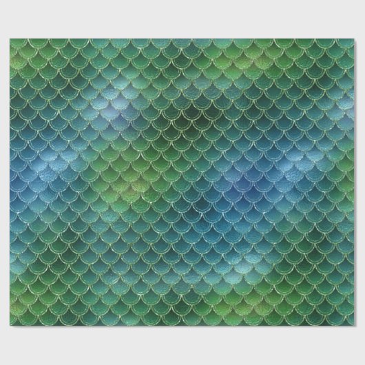 Mermaid Scale Gold Glitter Cadeaupapier (Vlak)