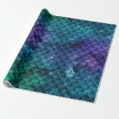 Mermaid Scale Jewel Tone Wrapping Paper Cadeaupapier (Uitgerold)