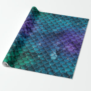 Mermaid Scale Jewel Tone Wrapping Paper Cadeaupapier