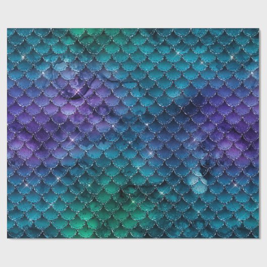 Mermaid Scale Jewel Tone Wrapping Paper Cadeaupapier (Vlak)