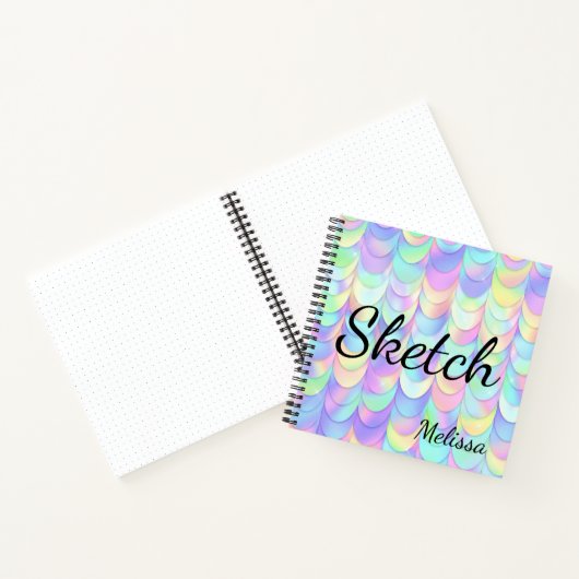 Mermaid Scale Monogram Sketchbook Notitieboek (Binnen)