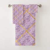 MERMAID SCALE PAARSE PATROON BATHROOM TOWEL SET BAD HANDDOEK (Insitu)