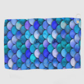 Mermaid scale patroon blue paarse turquoise golfhanddoek (Horizontaal)
