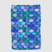 Mermaid scale patroon blue paarse turquoise golfhanddoek (Voorkant)
