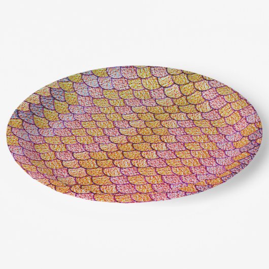 Mermaid Scale Patroon Papieren Bordje (Gekanteld)