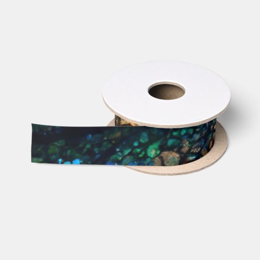 Mermaid Scaled Dragon Fantasy Satijnen Lint (Spoel)