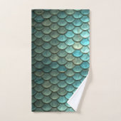 Mermaid Scales Aqua Blauwgroen Bath Towel Set Bad Handdoek (Handdoek)