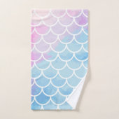 Mermaid Scales Beachy Beach House Mermaid Bathroom Bad Handdoek (Handdoek)