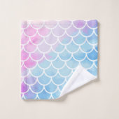 Mermaid Scales Beachy Beach House Mermaid Bathroom Bad Handdoek (Wasdoekje)