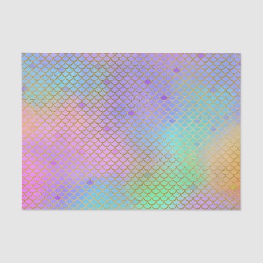 Mermaid Scales Birthday Party Gold Pastel Tissuepapier (Voorkant)